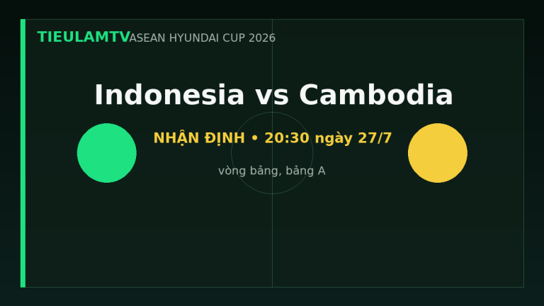 Nhận định Indonesia vs Cambodia - TieulamTV