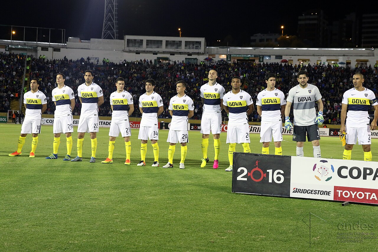 Các cầu thủ Boca Juniors thi đấu trên sân