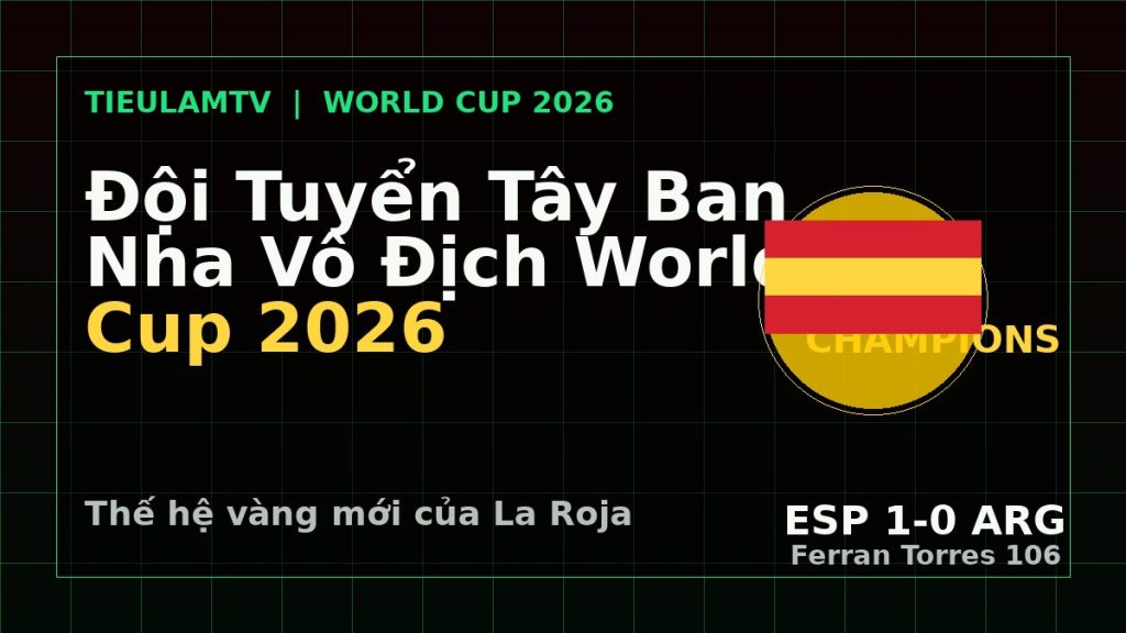 đội tuyển Tây Ban Nha vô địch World Cup 2026 sau trận thắng Argentina ở chung kết World Cup 2026