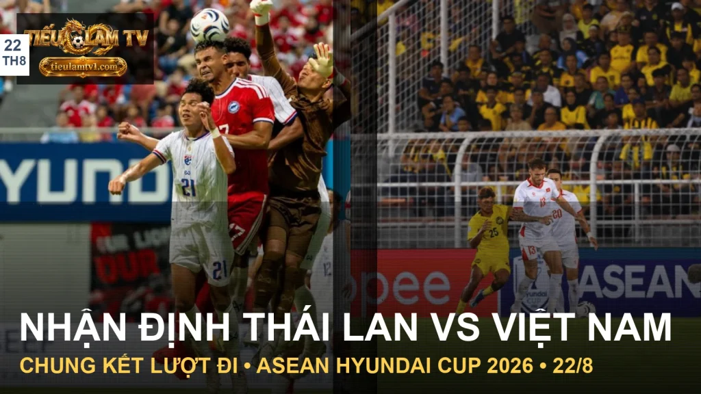 Ảnh ghép tuyển Thái Lan và tuyển Việt Nam từ các trận bán kết lượt đi ASEAN Hyundai Cup 2026