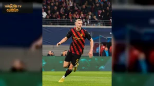 Erling Haaland thi đấu cho Man City trước RB Leipzig ngày 22/2/2023