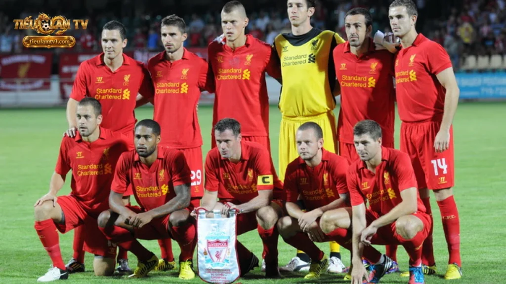 Ảnh tư liệu đội hình Liverpool trong trận đấu tại châu Âu