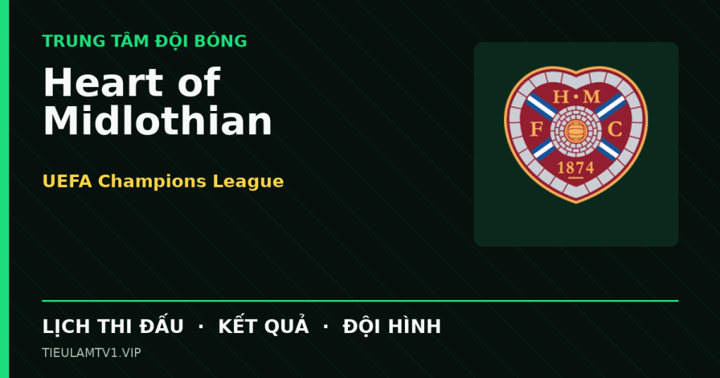 Đồ họa bóng đá Heart of Midlothian tại UEFA Champions League