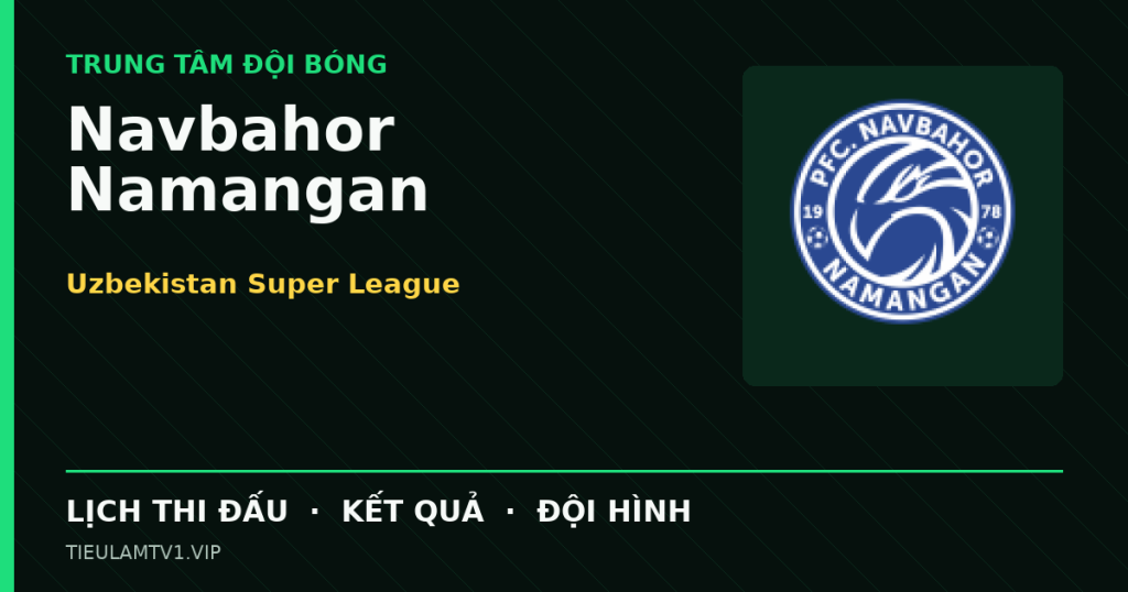 Đồ họa bóng đá Navbahor Namangan tại Uzbekistan Super League