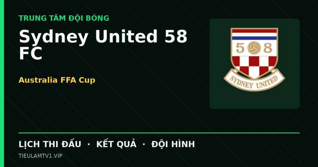 Đồ họa bóng đá Sydney United 58 FC tại Australia FFA Cup